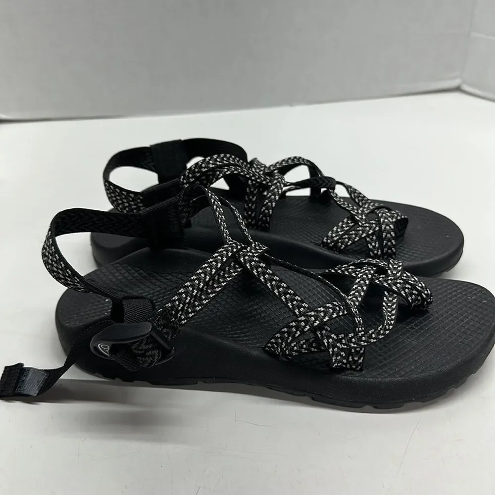 Chaco Zvolv X2 Double Strap Sandals Outdoor Strappy Toe Shoes Black White Size 9